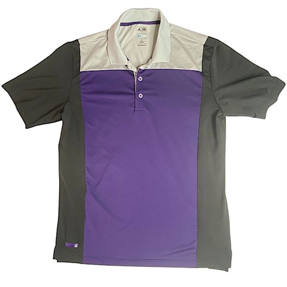 Adidas Mens Medium Polo Golf Shirt Puremotion Colorblock Preppy Coolmax Classic - Picture 3 of 8